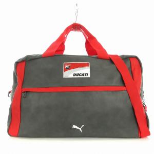 ドゥカティ Ducati ボストンバッグ 旅行かばん ショルダー 2WAY フェイクレザー グレー 赤