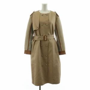 コート 切替 アウター ロング ベルト付き 2 ベージュ 01220