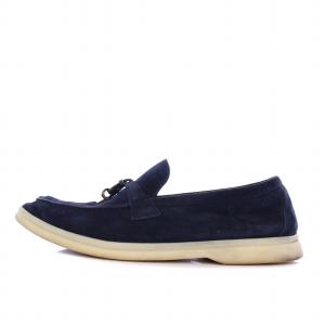 Loro Piana サマー チャーム ウォーク モカシン 38.5 ネイビー