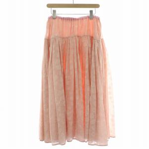 Drawer フレアスカート ギャザー 花柄 38 ピンク