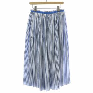Drawer ストライププリーツラップスカート 38 ホワイト ブルー 6524-299-1328