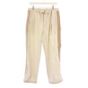 24SS シャンタン サイドライン ワイド イージーパンツ M ベージュ 24030300101810