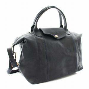 ロンシャン プリアージュ キュイール ショルダーバッグ 2way ホース柄 黒