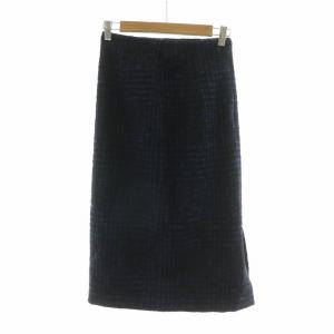 タイトスカート ツイード ロング 36 ブラック ネイビー A436-005 /NQ