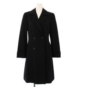 トレンチコート アウター ロング ダブル 38 ブラック /KH
