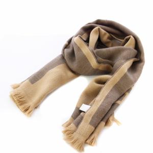 マフラー ストール ウール ロゴ ベージュ /TK D