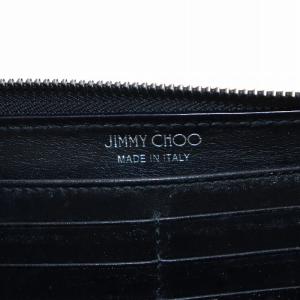 JIMMY CHOO カーナビー 長財布 ラウンドファスナー 小銭入れ スタッズ 星 スター レザー グレー /AN9 OH