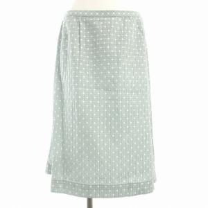 タグ付き スカート ひざ丈 ドット柄 刺繍 13+ 水色 大きいサイズ