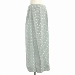 Leilian タグ付き スカート ひざ丈 ドット柄 刺繍 13+ 水色 大きいサイズ