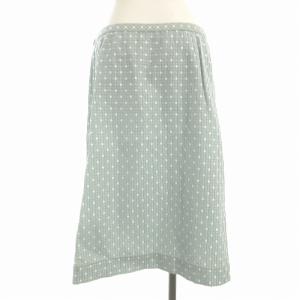 Leilian タグ付き スカート ひざ丈 ドット柄 刺繍 13+ 水色 大きいサイズ