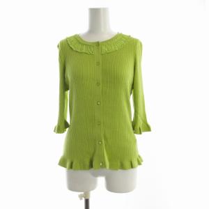 カーディガン ニット フリル 五分袖 13+ ライトグリーン RE-1080083 /RO