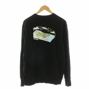 Circulation Organic Cotton スウェット トレーナー バックプリント 長袖 プルオーバー L ブラック