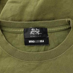 WIND AND SEA サムライチャンプルー Tシャツ 半袖 クルーネック ロゴ プリント L カーキ /BB