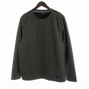 インナーセットシャツ Tシャツ カットソー クルーネック 長袖 L グレー 黒 ブラック 51P14-213-07