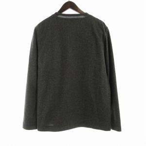 BLACK LABEL CRESTBRIDGE インナーセットシャツ Tシャツ カットソー クルーネック 長袖 L グレー 黒 ブラック 51P14-213-07