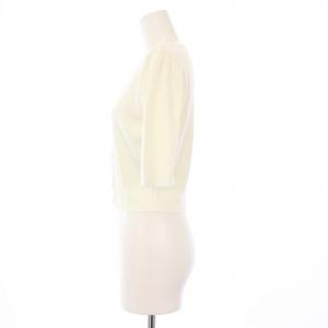 René ニットカーディガン 五分袖 クロップド丈 36 アイボリー 6322180