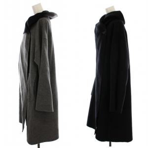 theory luxe DOUBLE. COAT FUEMI ダブルコート リバーシブル ロング アウター 38 グレー 黒 03-1309636