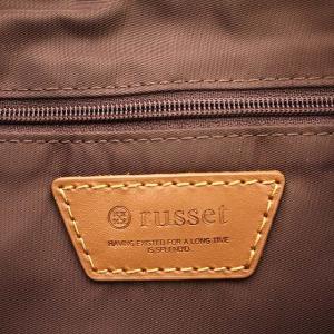 russet トートバッグ 2WAY ショルダーバッグ ナイロン 総柄 ネイビー 茶