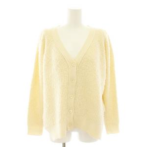 7Gショルダーギャザーカーディガン Vネック 長袖 カシミヤ混 1 アイボリー 6515-105-0891