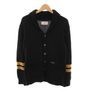 カーディガン ニット ショールカラー 長袖 M 黒 131MANH-KNM01 /YM