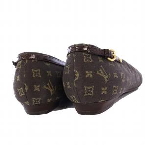 LOUIS VUITTON パンプス モノグラム ローヒール 36 ブラウン