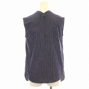 STELLA McCARTNEY ノースリーブシャツ ブラウス 466007 ストライプ 36 ネイビー 紺