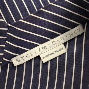 STELLA McCARTNEY ノースリーブシャツ ブラウス 466007 ストライプ 36 ネイビー 紺