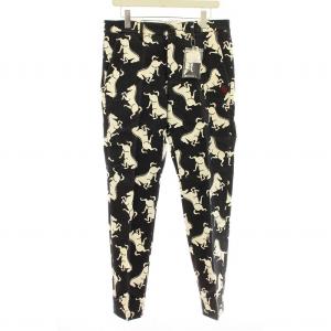 馬柄 ストレッチ テーパード パンツ 053-7231005 ジップフライ 総柄 ゴルフウェア 4 黒