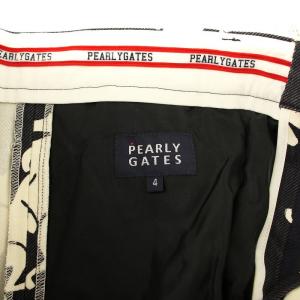 PEARLY GATES 馬柄 ストレッチ テーパード パンツ 053-7231005 ジップフライ 総柄 ゴルフウェア 4 黒