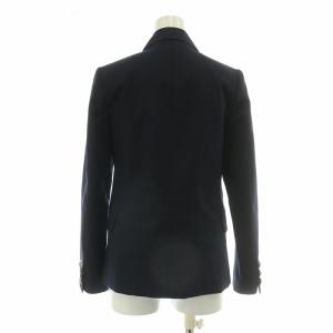 Lois CRAYON テーラードジャケット アウター ダブル 裏地ストラップ柄 ウール M 紺 ネイビー /BB