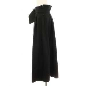 Lois CRAYON 11004964 フレアスカート ミモレ ロング ウール ベルト M 黒 ブラック