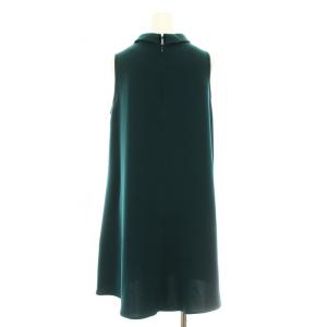 Lois CRAYON 13001374 ワンピース フレア ひざ丈 ノースリーブ ステンカラー M 緑 グリーン /KU