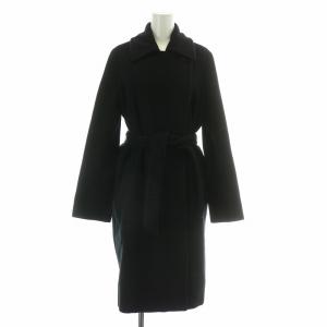 ロングコート ウール アンゴラ 38 ブラック