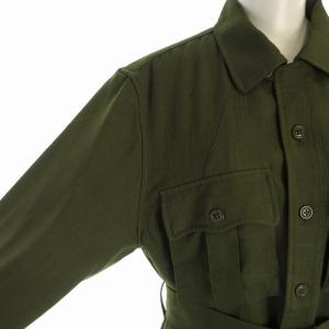 BEAMS プラス ツイル ミリタリー トロピカル ジャケット 11-18-5281-139 ベルト 長袖 S 緑 グリーン