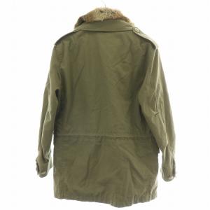 STRASBURGO ＆WORKS ミリタリージャケット アウター ロング丈 ラビットファー チンチラ S カーキ /BB