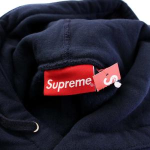 Supreme プルオーバーパーカー ロゴ刺繍 S ネイビー
