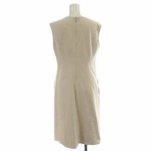 René 24SS フレアワンピース ミモレ ロング ノースリーブ クルーネック ストレッチ 34 ピンク /BB