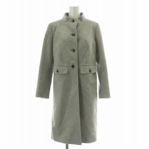 スタンドカラーコート アウター ロング丈 カシミヤ 36 グレー