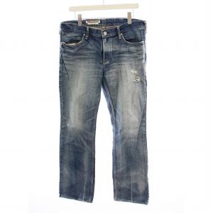 デニムパンツ ジーンズ USED加工 W34 ブルー 43-338B /YM