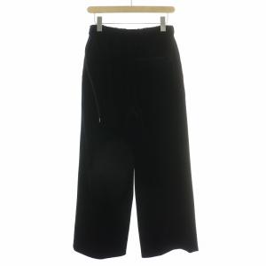 BALLSEY 23AW マットベロアイージーストレートパンツ ワイド ウエストゴム サイドリボン 36 黒 ブラック