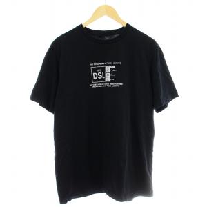 Tシャツ プリント 半袖 クルーネック A018360HAYU カットソー ロゴ XL 黒 ブラック /KU
