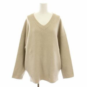 19AW フランネル FLANNEL Vネックニット セーター 長袖 ベージュ 19080500807030
