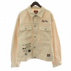 トラッカージャケット Gジャン ジージャン デニム アウター 刺繍 XL ベージュ T-24380001