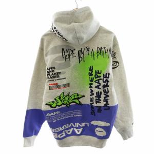 A BATHING APE AAPE Theme HOODIE SWEATER パーカー プルオーバー ロゴ M グレー M3943XA