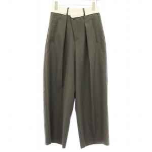 24AW Asymmetric Front Trousers 124341001 アシンメトリーフロントパンツ ワイド タック