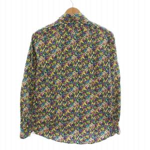 GIANNETTO VINCI FIT ボタンダウンシャツ 花柄 長袖 15 3/4 40 紺 マルチカラー /YM