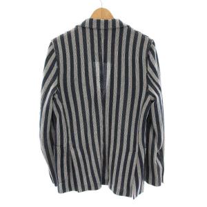 CIRCOLO1901 インディゴストライプジャージジャケット テーラード 2B 金ボタン アウター 44 紺 グレー 6CU148652