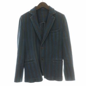 テーラードジャケット ブレザー アウター シングル ストライプ柄 紺 ネイビー 黒 ブラック /BB