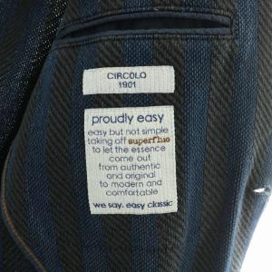 CIRCOLO1901 テーラードジャケット ブレザー アウター シングル ストライプ柄 紺 ネイビー 黒 ブラック /BB