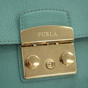 FURLA ハンドバッグ レザー 水色 ライトブルー /G